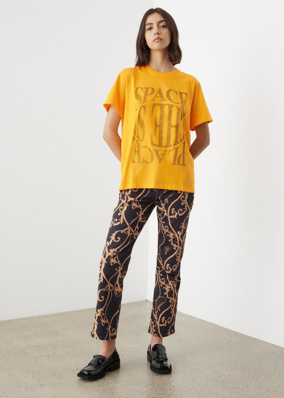 Ganni t sale shirt orange
