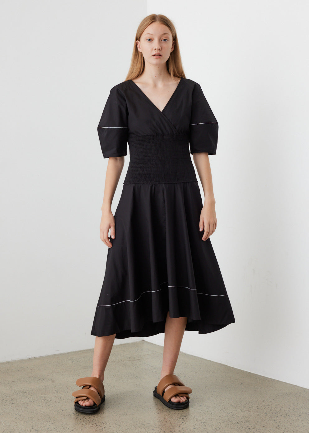 Smocked Poplin Dress