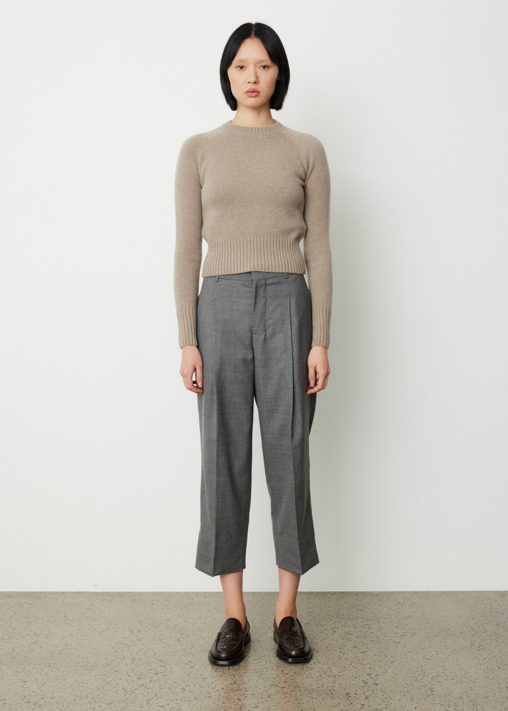 Wide Carrot Fit Trousers