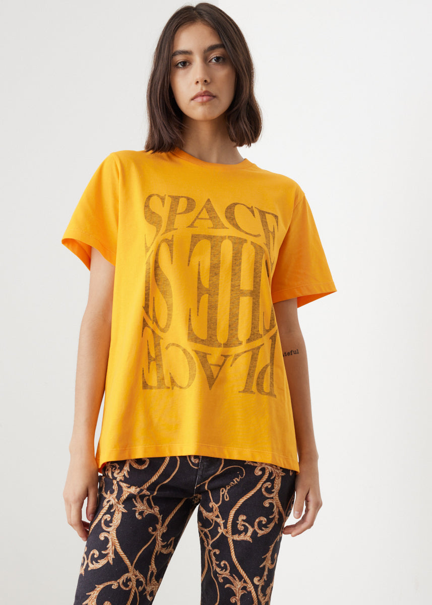 Ganni t shirt best sale orange