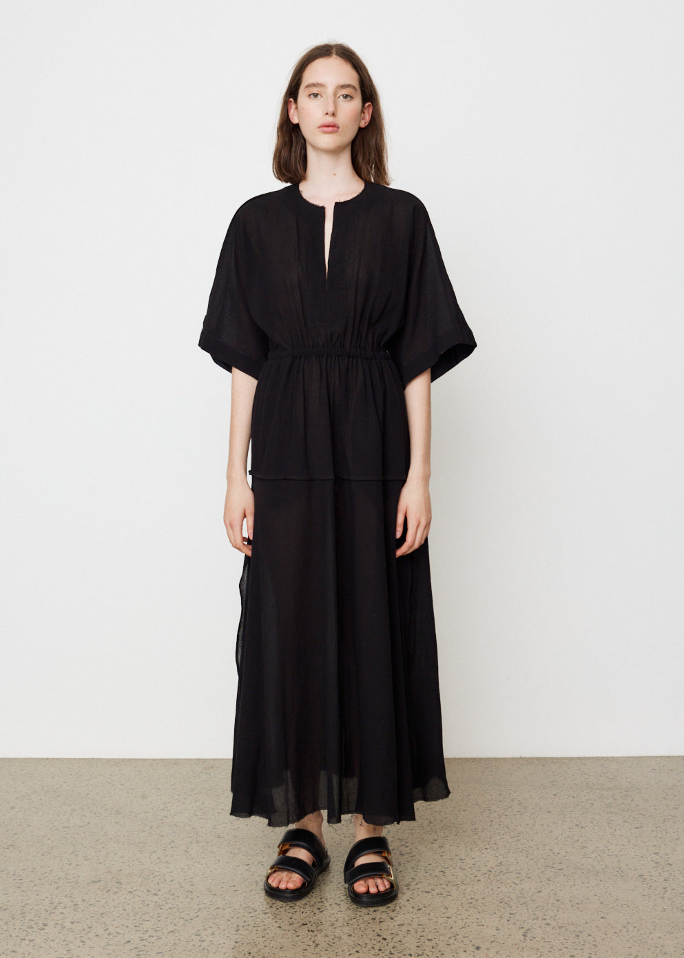Gauze Roll Sleeve Dress