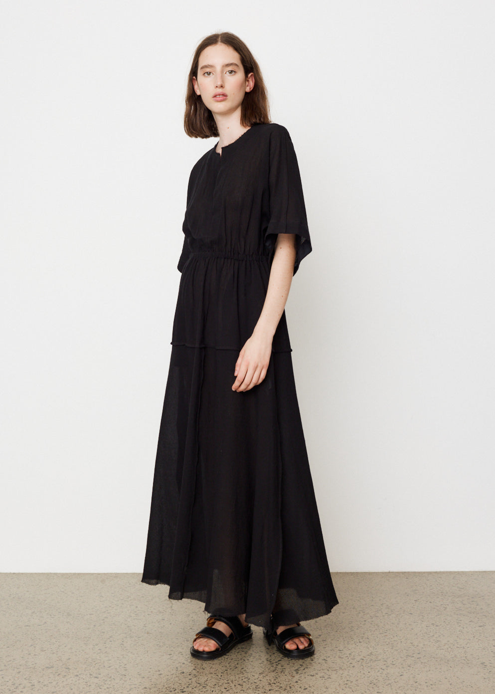 Gauze Roll Sleeve Dress