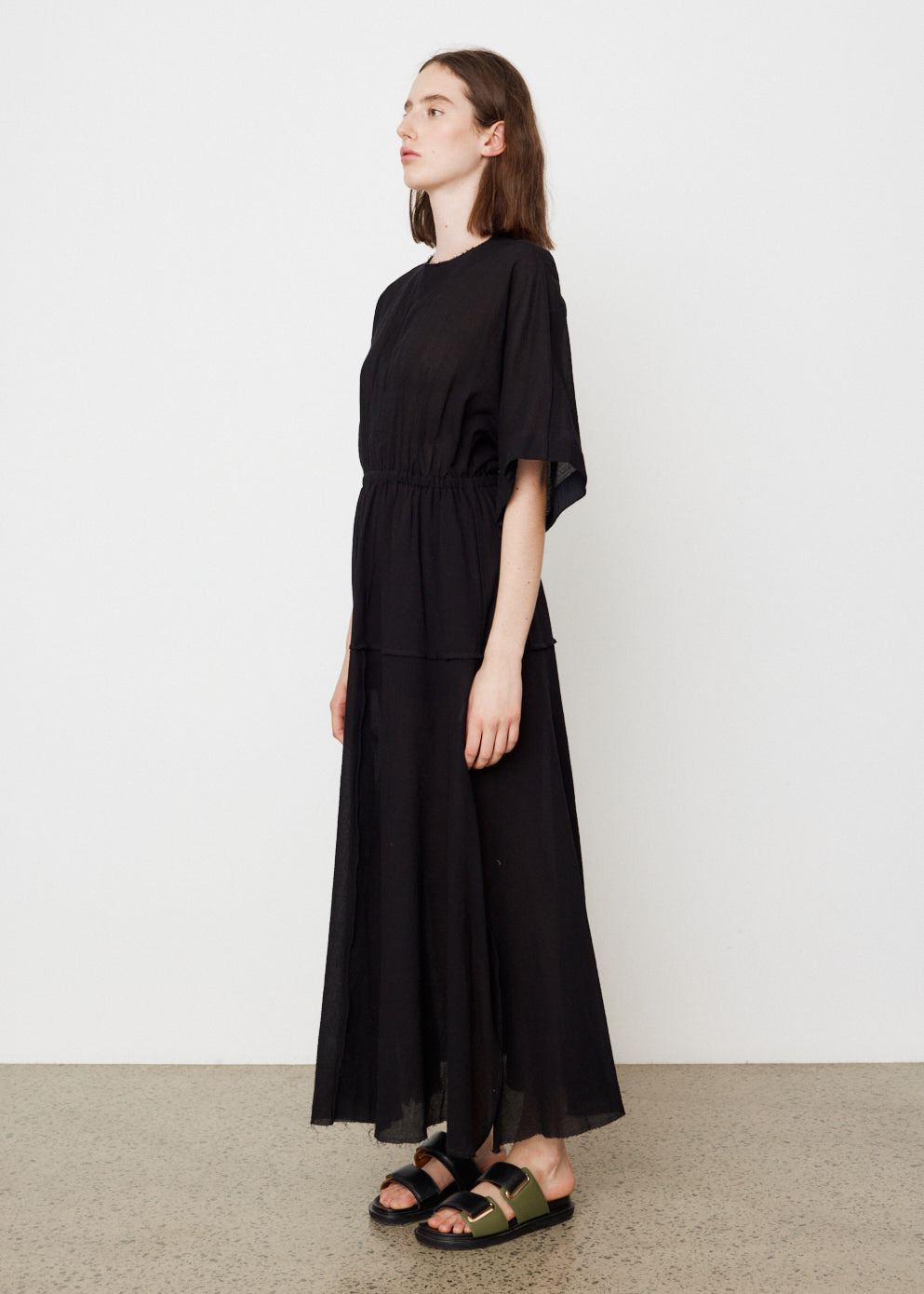 Gauze Roll Sleeve Dress