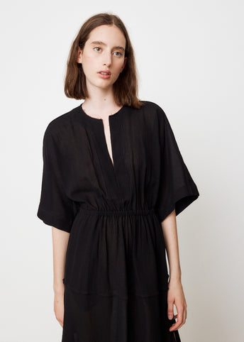 Gauze Roll Sleeve Dress