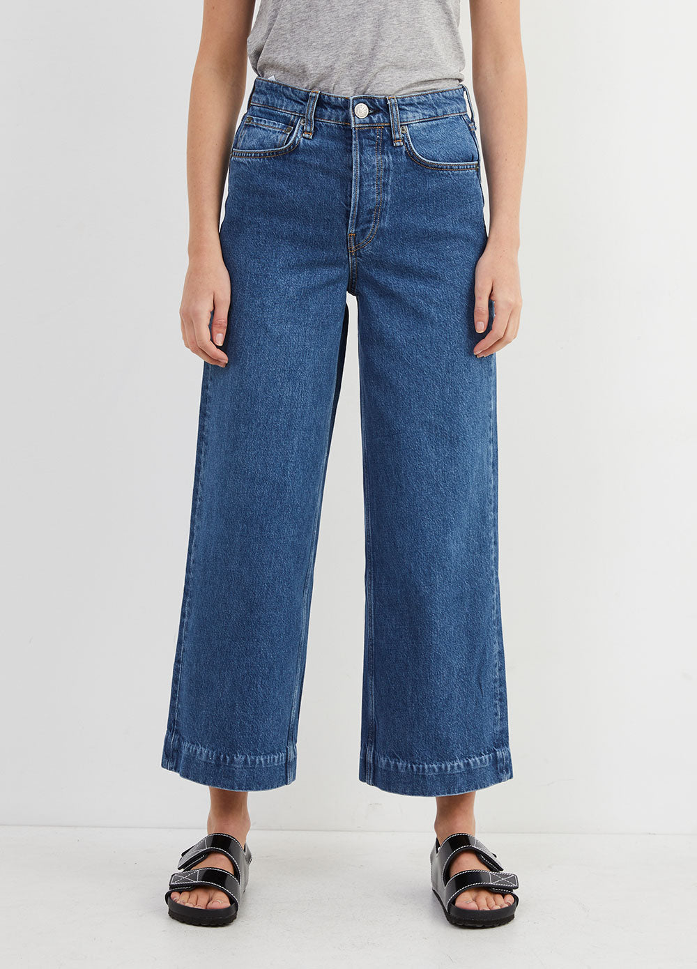 Maya High-Rise Ankle Wide-Leg Jeans