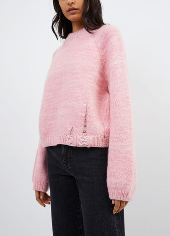 Cropped Ladder Knit Sweater