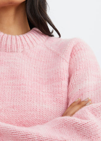 Cropped Ladder Knit Sweater