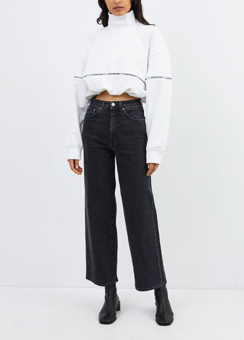 Crop Bubble Hem Sweatshirt