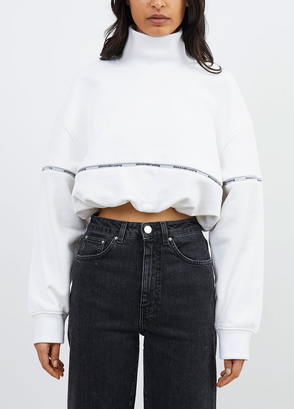 Crop Bubble Hem Sweatshirt