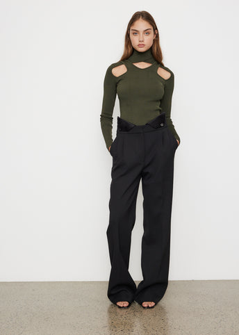 Wide Leg Tuxedo Trousers