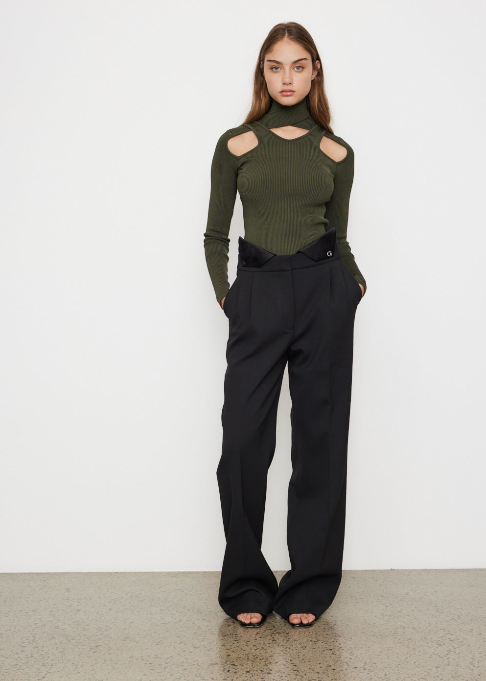 Wide Leg Tuxedo Trousers