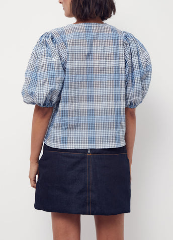 Seersucker Check Blouse