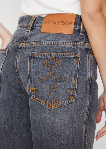 Cut Out Knee Bootcut Jeans